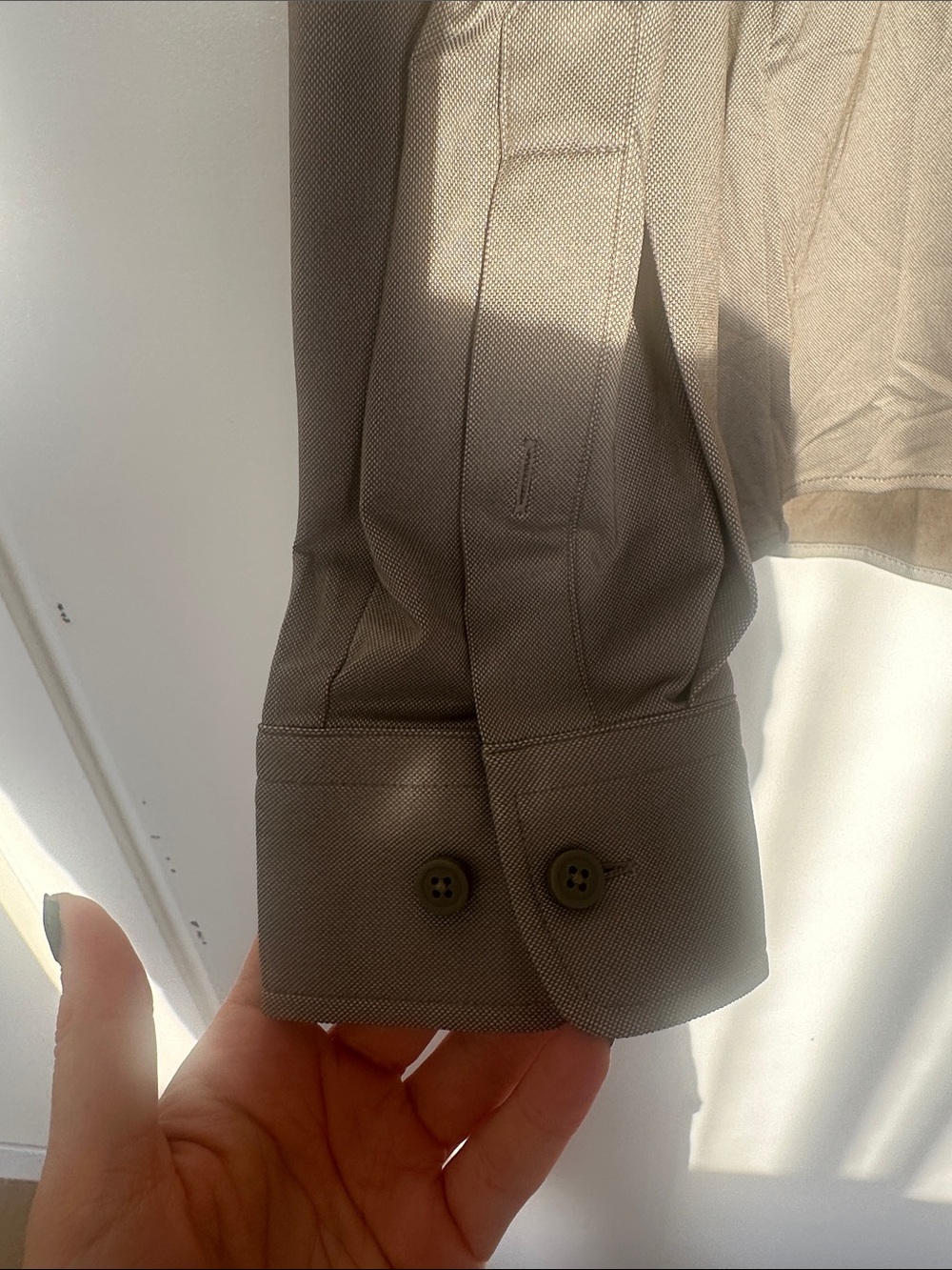 BOSS Men's Light Taupe Button-Front Shirt Jacket - Picture 2 of 6